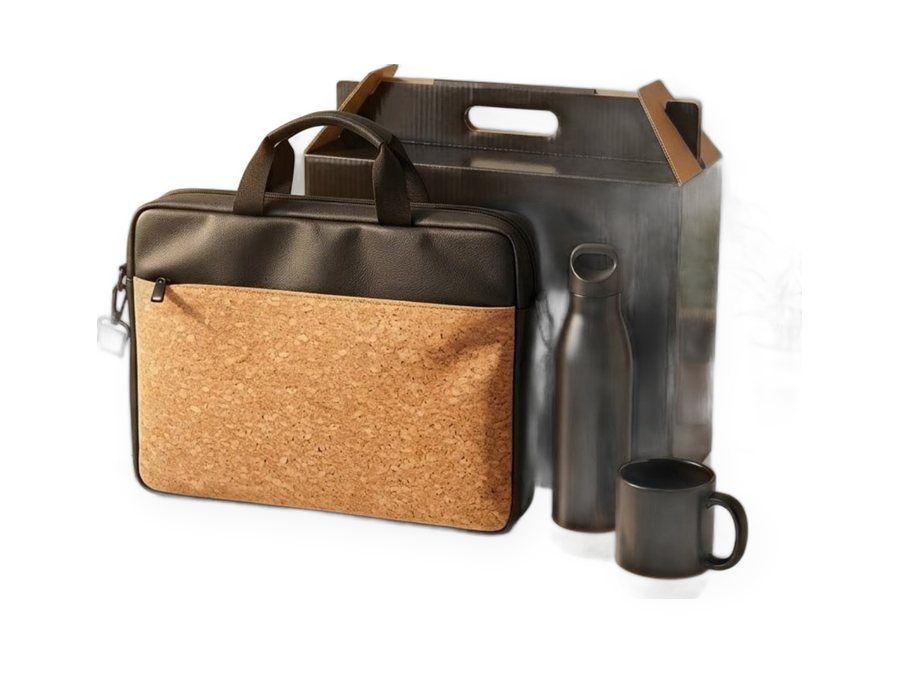 New-hire welcome kits: Cork Joining Kit, Set of 8, corporate gift set customisable with your logo